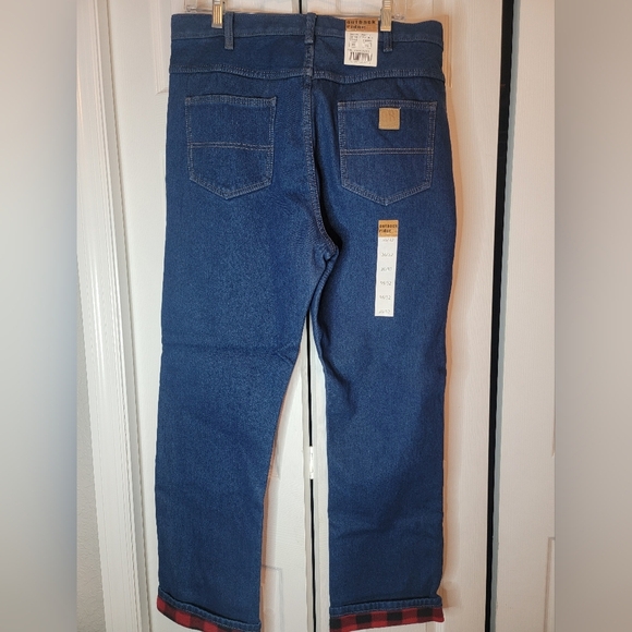NWT Outback Rider Buffalo Plaid Fleeced Lined Men's Blue Jeans 36x32 - Picture 4 of 6